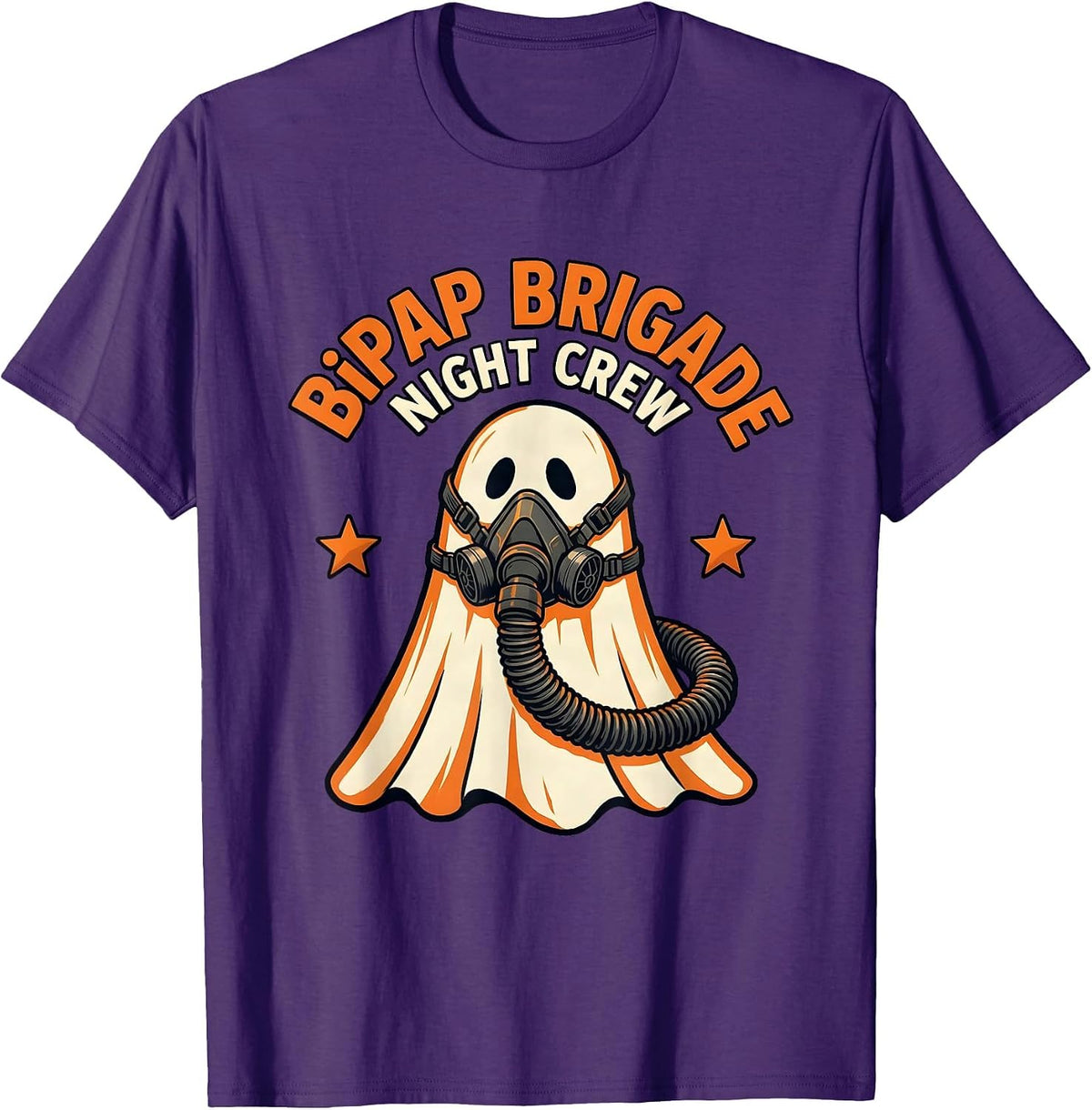 BiPAP Brigade Night Crew Funny Respiratory Therapist T-Shirt - Purple