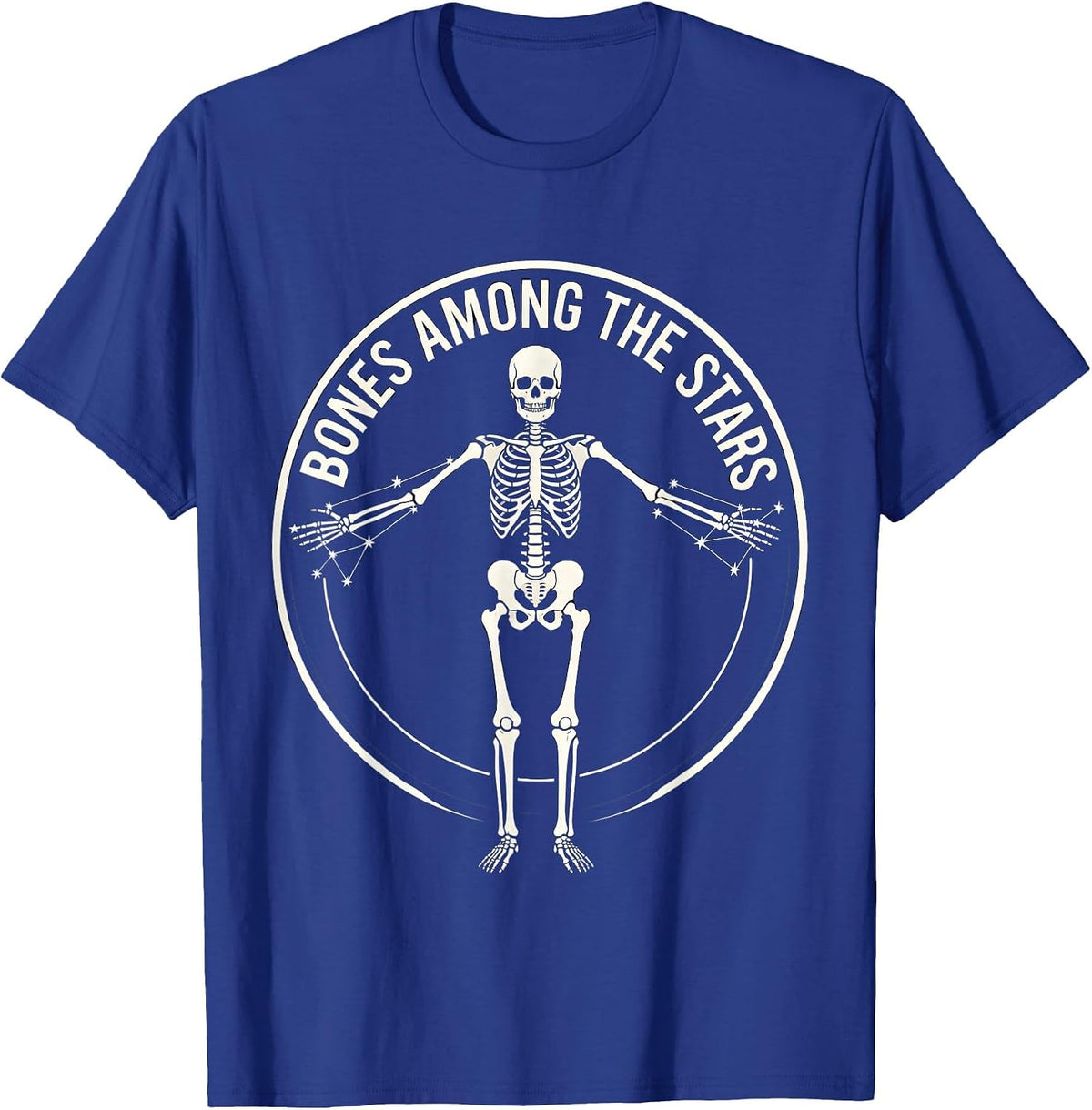 Men's Halloween Skeleton Constellation Bones Among the Stars T-Shirt - Royal Blue