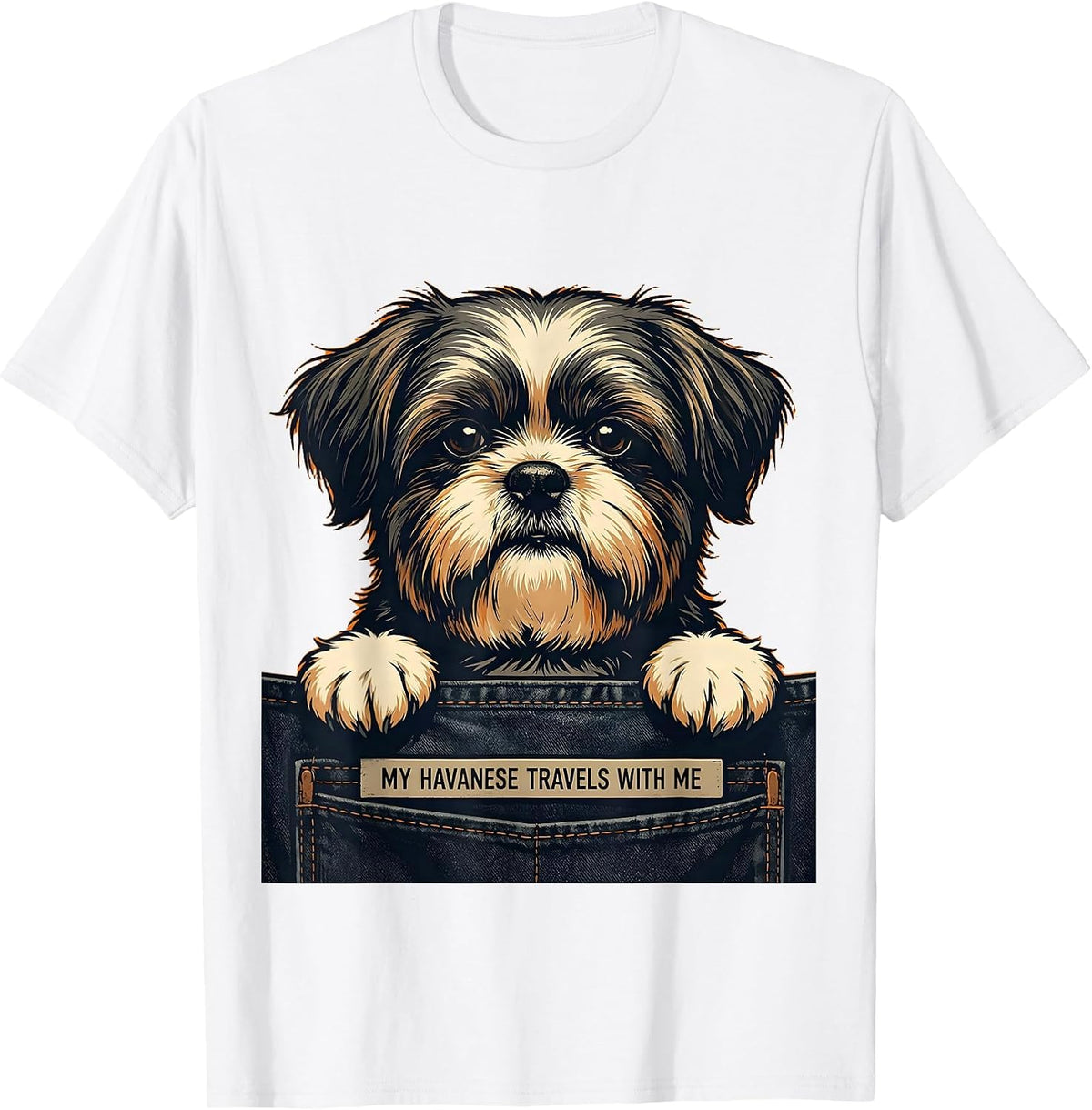 Men's My Havanese Travels With Me Cute Havanese Dog Lover Gift T-Shirt - White