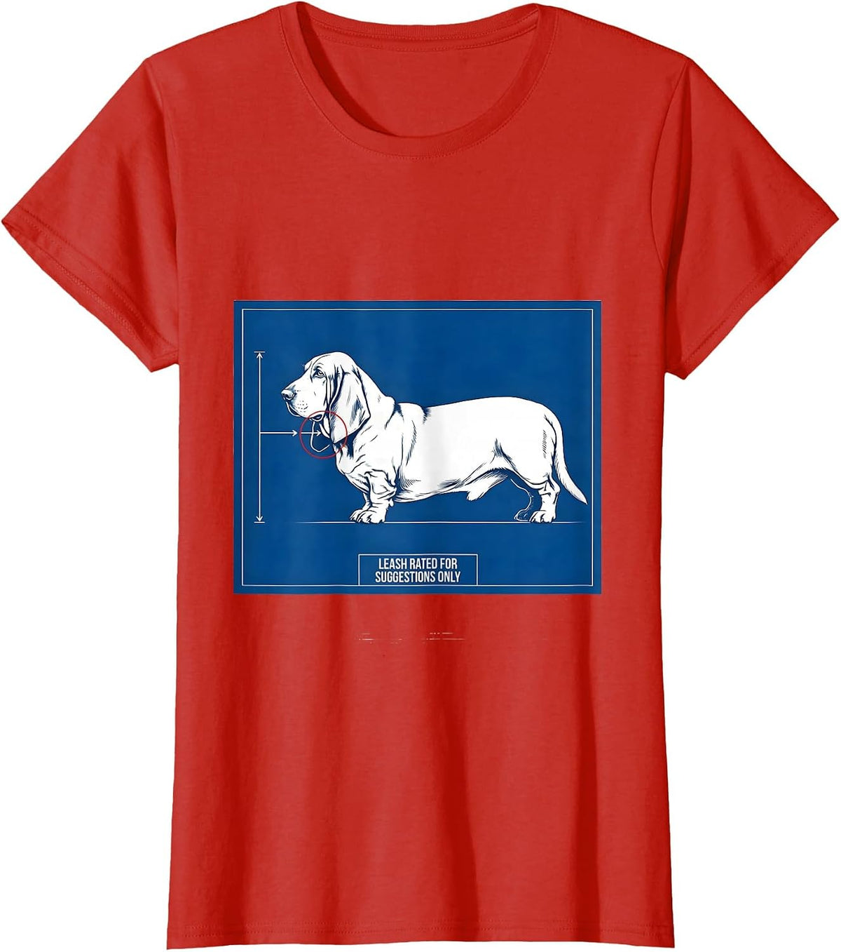 Leash Rated For Suggestions Only Funny Basset Hound Dog T-Shirt - Red