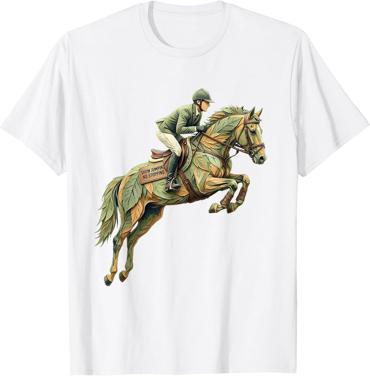 Show Jumping No Stopping Equestrian Design T-Shirt - White