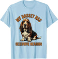 Men's My Basset Has Selective Hearing Funny Basset Hound Owner T-Shirt - Baby Blue