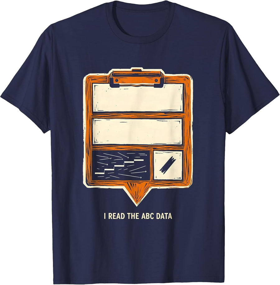 I Read The ABC Data Funny Special Education Teacher Sped T-Shirt - Navy Blue