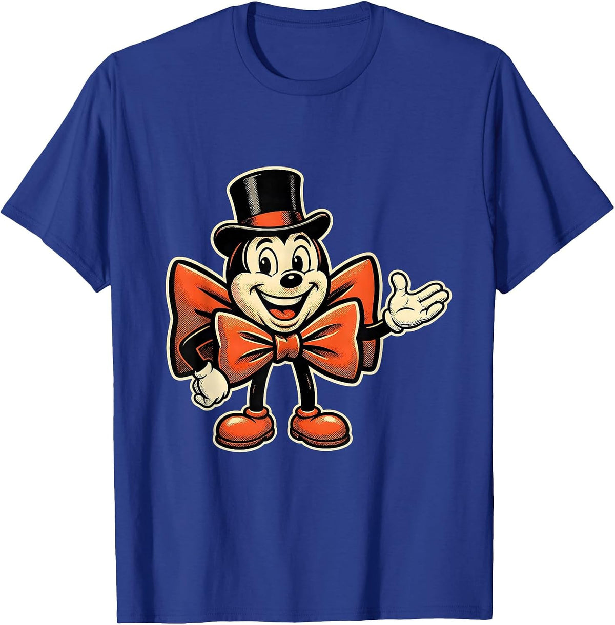 Tuxedo Gloves and Bow Tie Graphic Design T-Shirt - Royal Blue