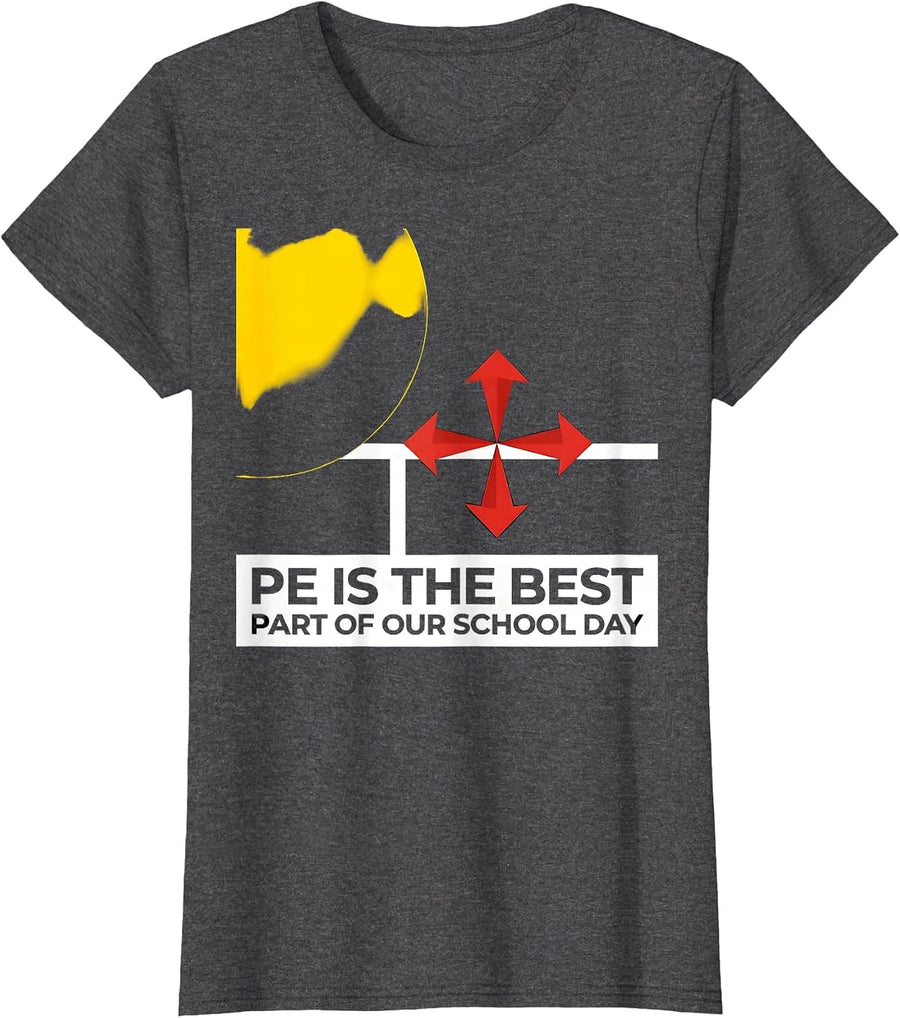 Women's PE Is The Best Part Of Our School Day Bauhaus Modernist PE T-Shirt - Dark Heather Grey