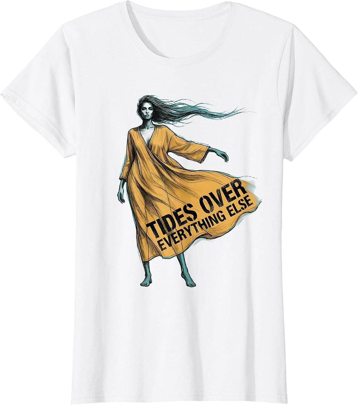 Tides Over Everything Gulf of Mexico Design T-Shirt - White