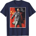 Lenin Forever Vintage USSR Retro Soviet Poster Tee T-Shirt - Navy Blue