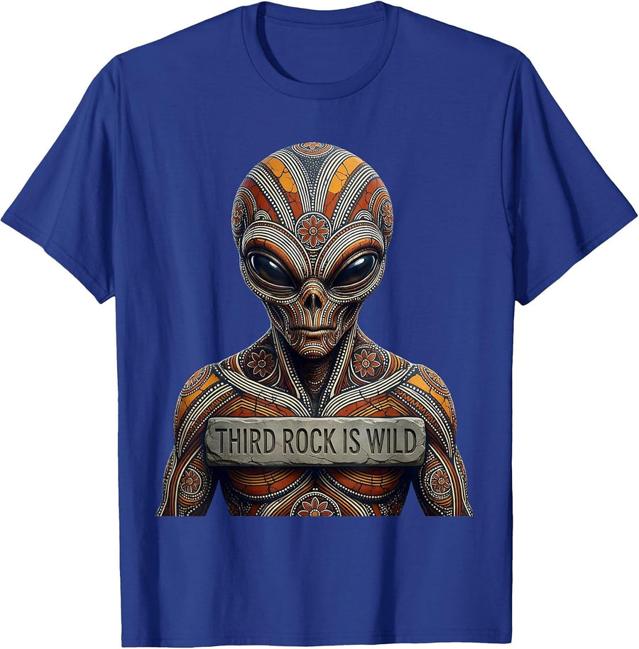 Third Rock Is Wild Alien Space Design T-Shirt - Royal Blue