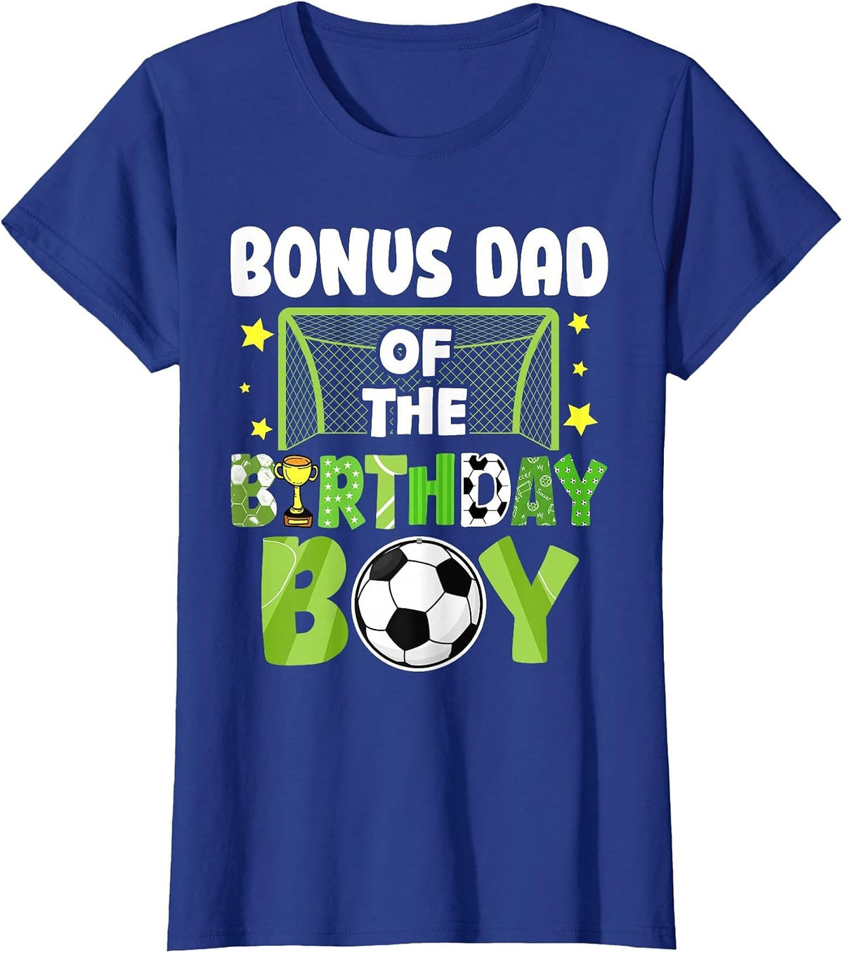 Soccer Bonus Dad Birthday Boy Party Soccer Family Matching T-Shirt - Royal Blue