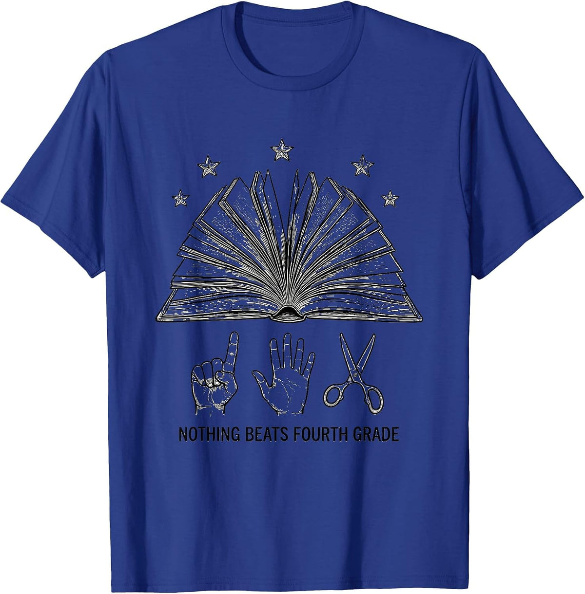 Men's Nothing Beats Fourth Grade Playful Humor School Pride Reader T-Shirt - Royal Blue