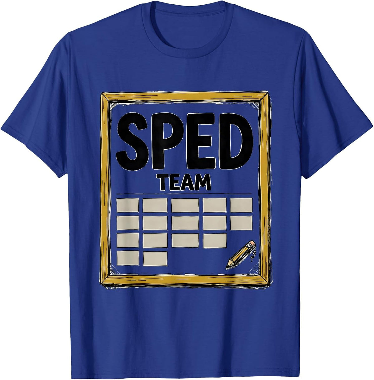 SPED Team Hand-Sketched Funny Special Education Teacher T-Shirt - Royal Blue
