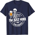 I'm Just Here for The Boos Cute Ghost Halloween Costume T-Shirt - Navy Blue