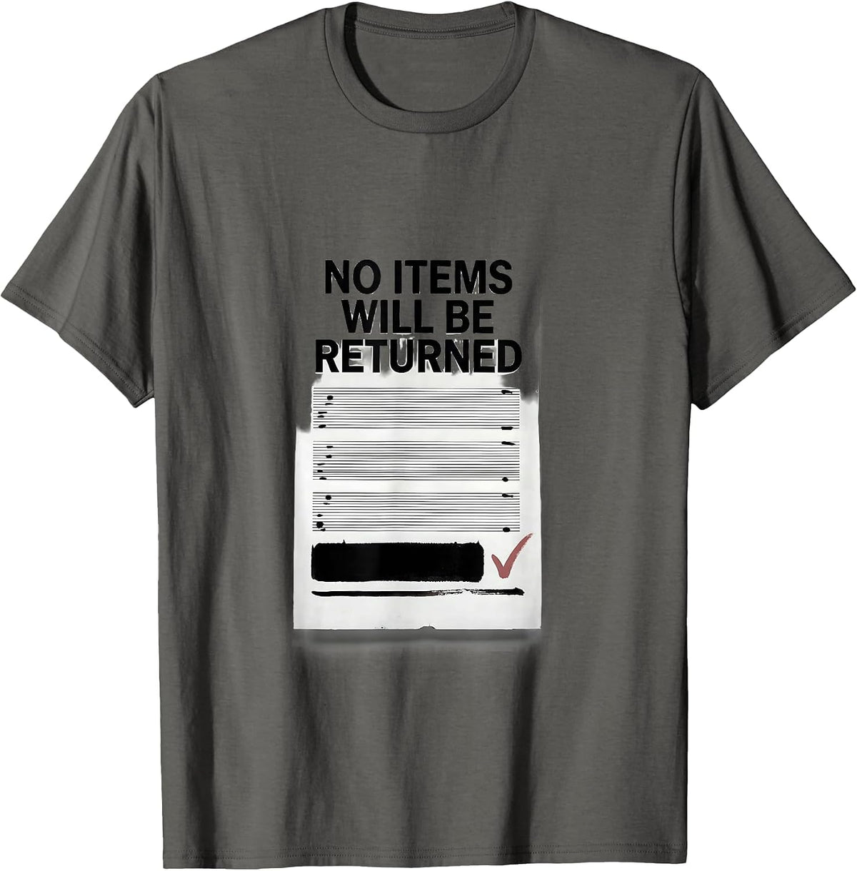 Men's No Items Will Be Returned Ferret Lover Gift T-Shirt - Asphalt Grey