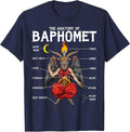 The Anatomy of Baphomet Demonic Dark Satanic Goat Monster T-Shirt - Navy Blue