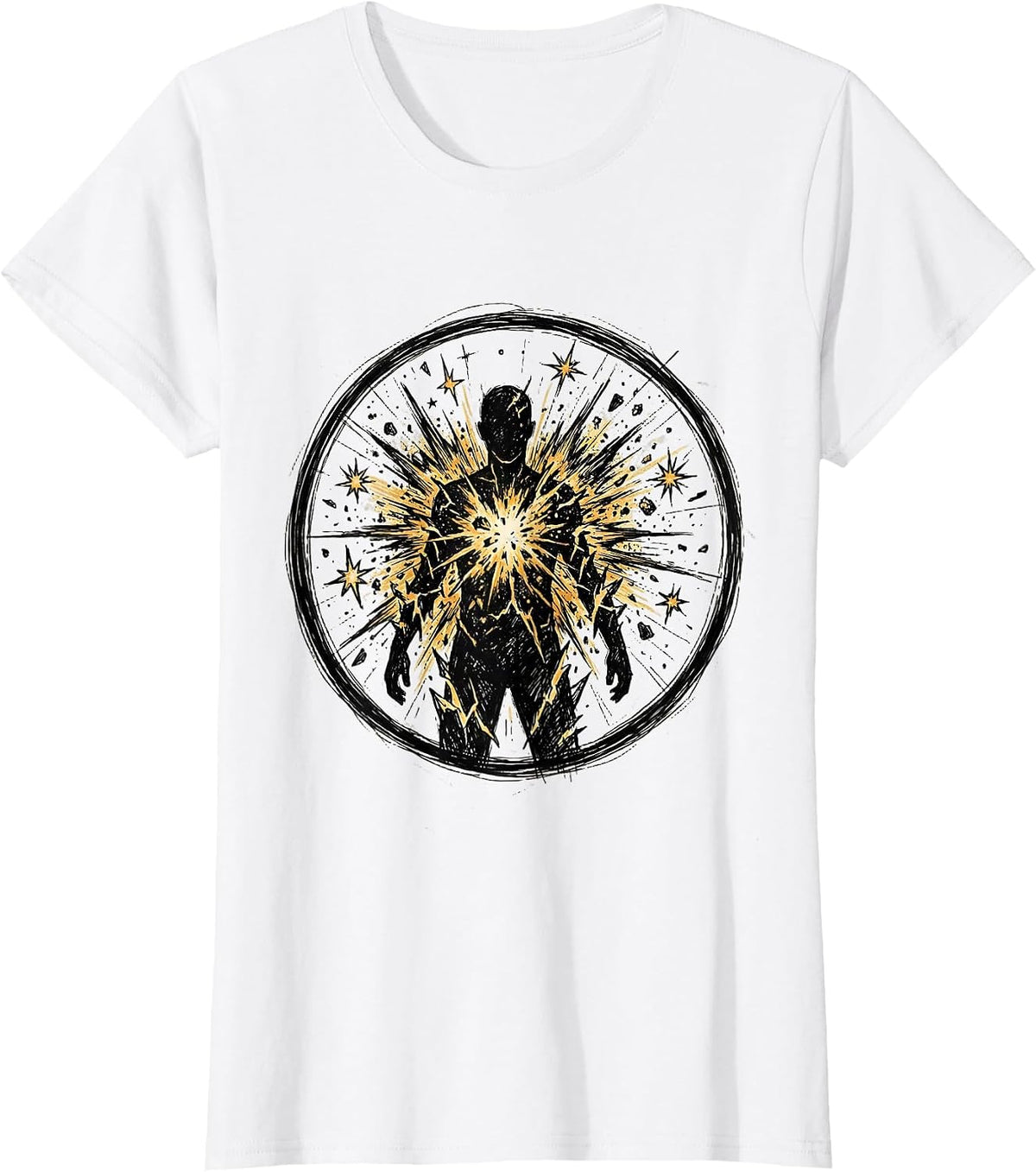 Autism Supernova Human Silhouette Graphic T-Shirt - White