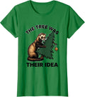 Women's The Tree Was Their Idea Funny Ferret Owner Christmas Chaos T-Shirt - Kelly Green