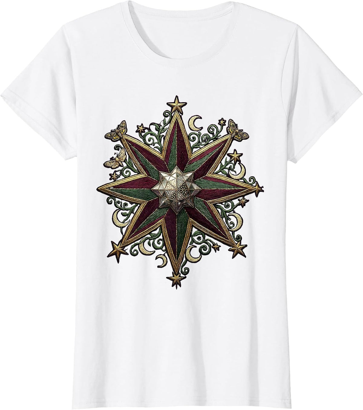Colorful Supernova Star Explosion Cosmic Art T-Shirt - White