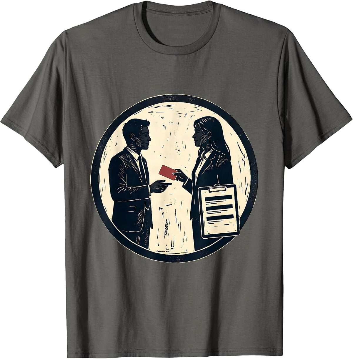 Men's Conversation Circle Social Worker Appreciation Humor T-Shirt - Asphalt Grey