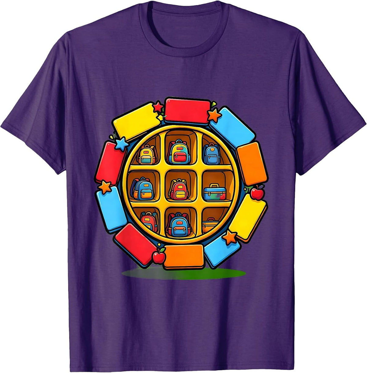 Preschool Teacher Cubby Shelf Name Tags Graphic T-Shirt - Purple