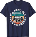 BBQ Offset Smoker Pit Accessory I'll Feed All You F@#KERS T-Shirt - Navy Blue