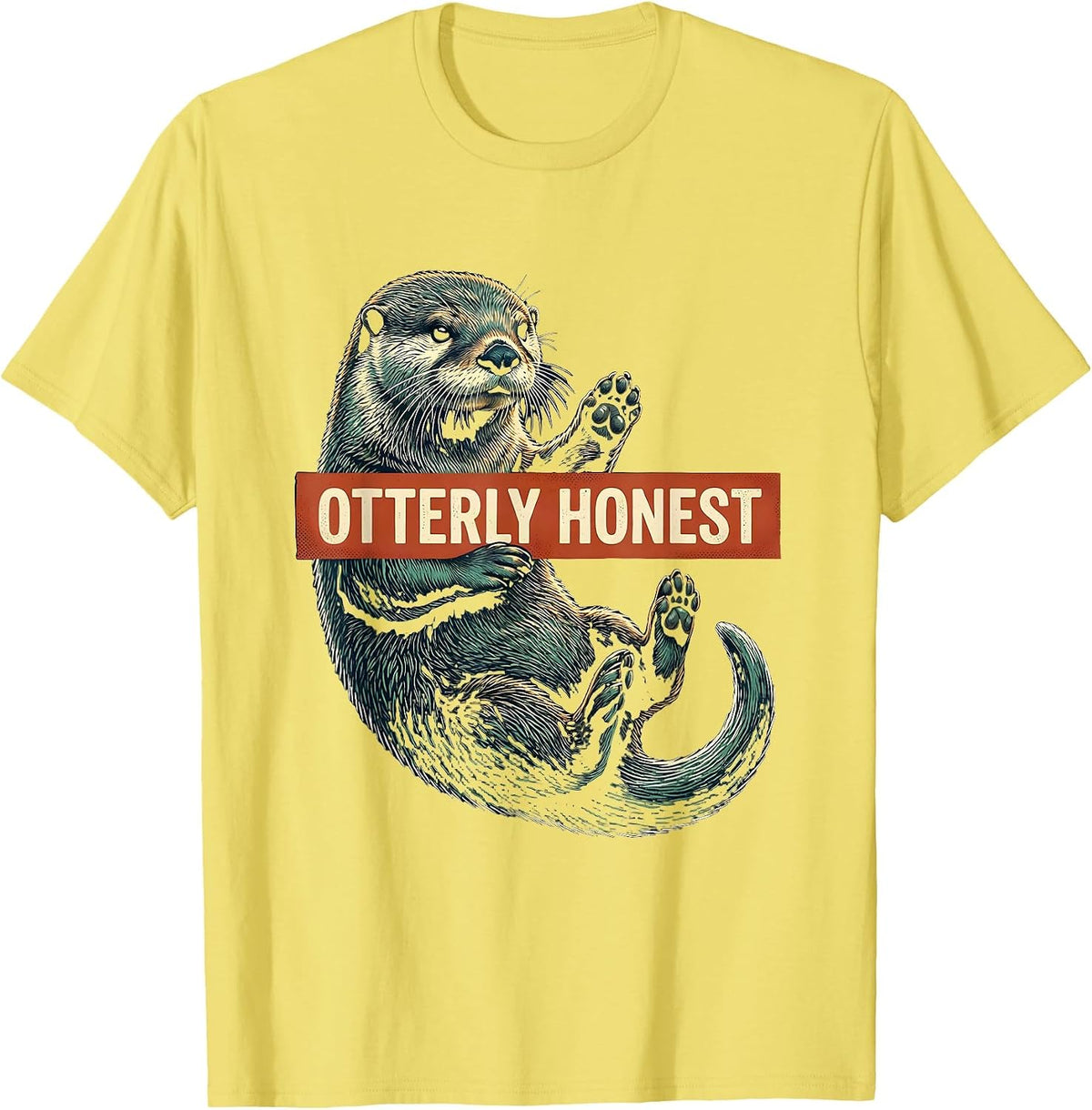 Men's Otterly Honest Funny Otter Lover Humor Gift For Otter T-Shirt - Lemon Yellow