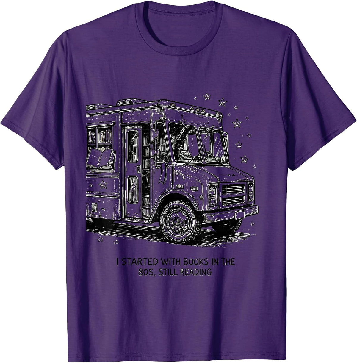 I Started With Books In The 80s, Still Reading Retro T-Shirt - Purple