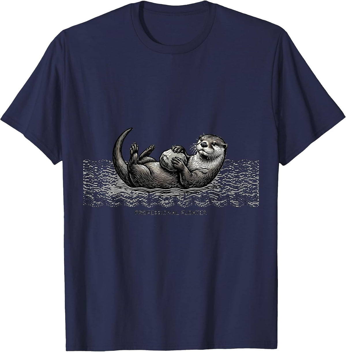 Professional Floater Funny Otter Lover Gift T-Shirt - Navy Blue