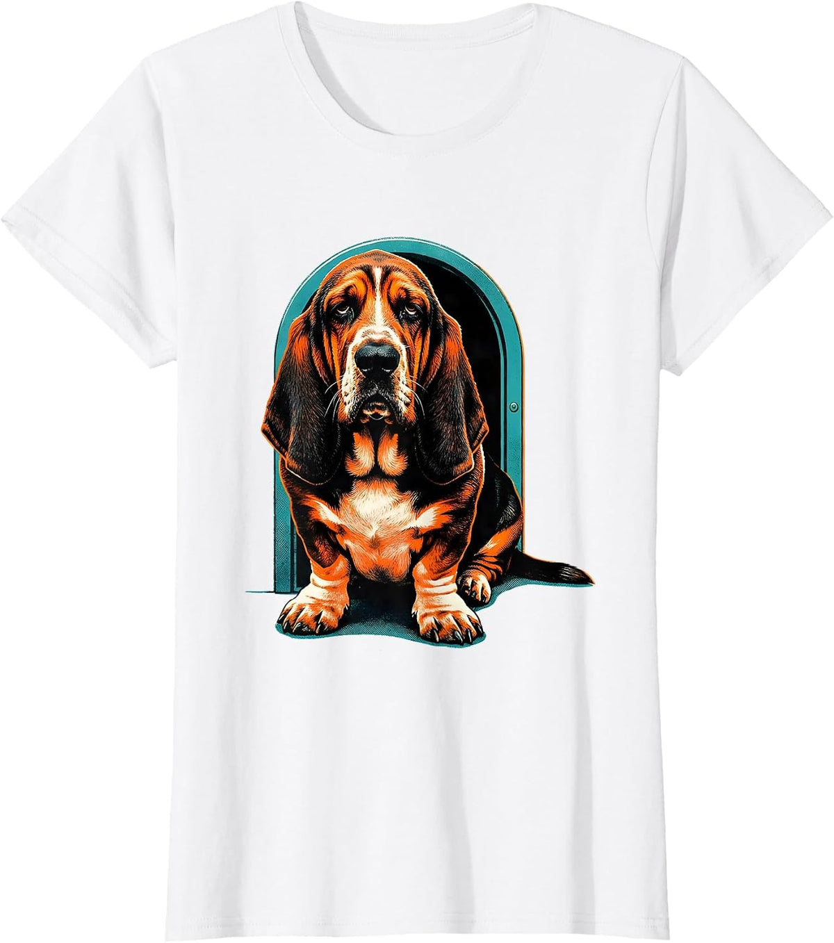 Basset Hound Deadpan Humor Dog Lover Gift T-Shirt - White