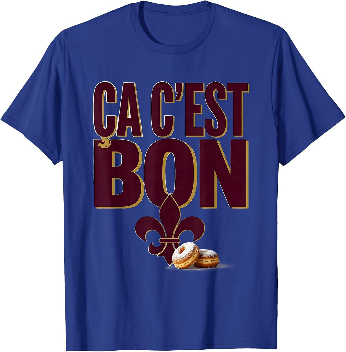 Men's Ça C'est Bon Fleur De Lis New Orleans Mardi Gras T-Shirt - Royal Blue