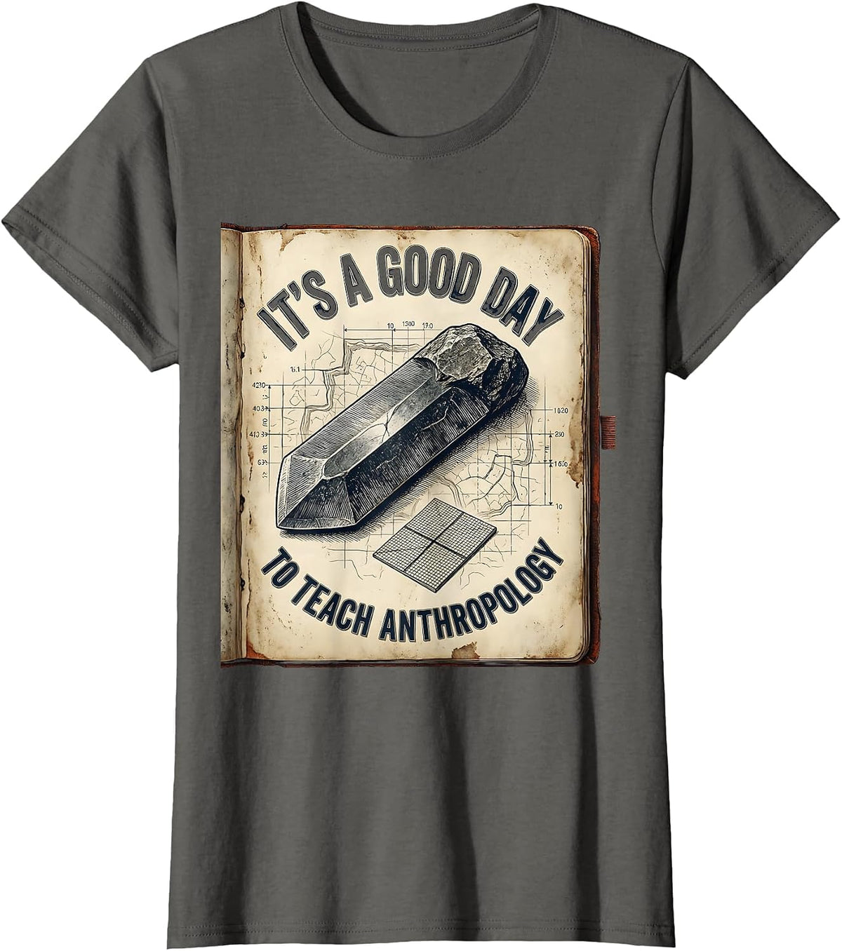 Women's It's A Good Day To Teach Anthropology Funny Professor Retro T-Shirt - Asphalt Grey