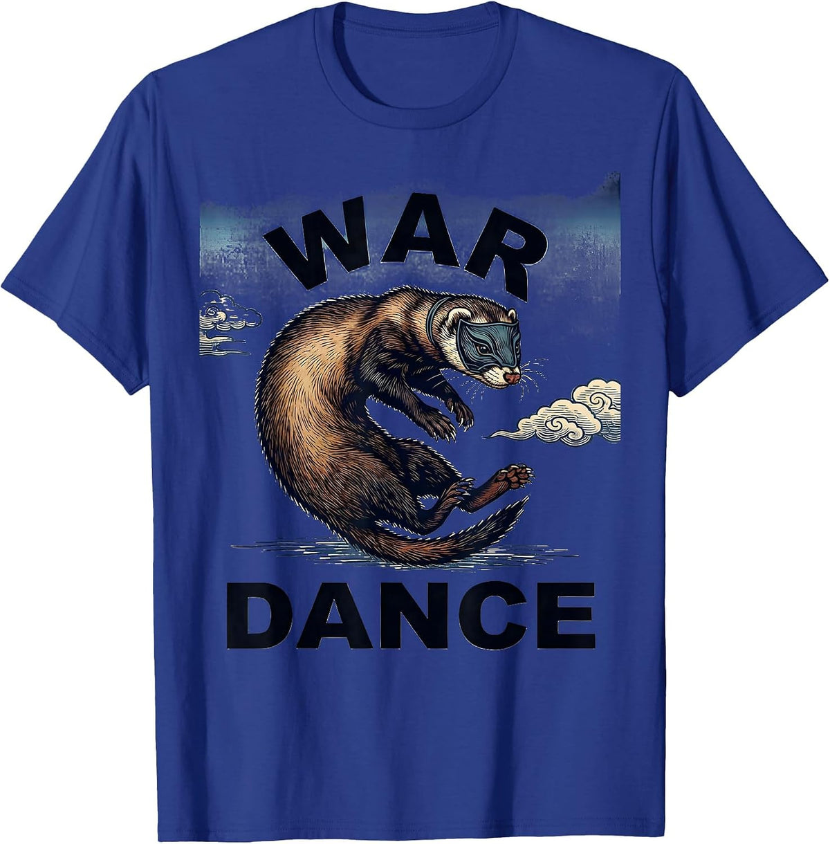 War Dance Ukiyo-e Ferret Lover Humor Gift T-Shirt - Royal Blue