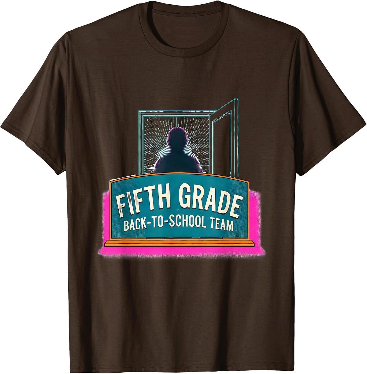 Men's Fifth Grade Back-to-School Team Fifth Grade Teacher Back T-Shirt - Brown
