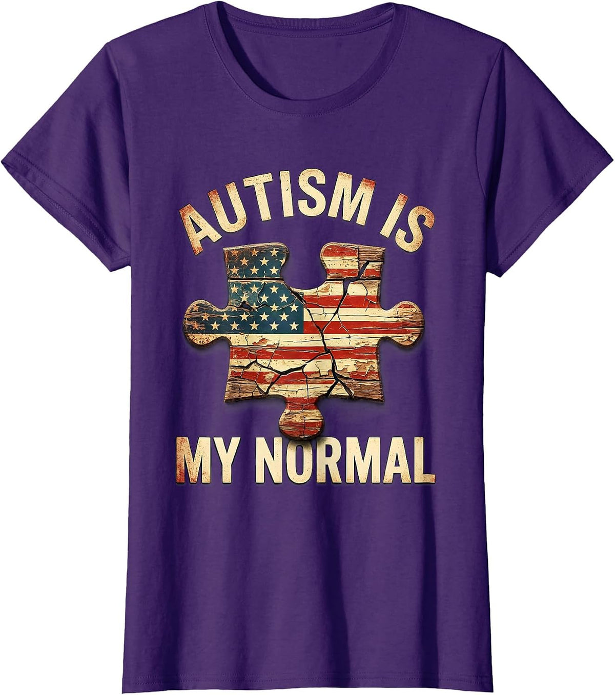 Women's Autism Is My Normal Awareness Design T-Shirt - Purple