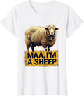 Women's Maa I'm A Sheep Funny Sheep Costume Halloween Party T-Shirt - White