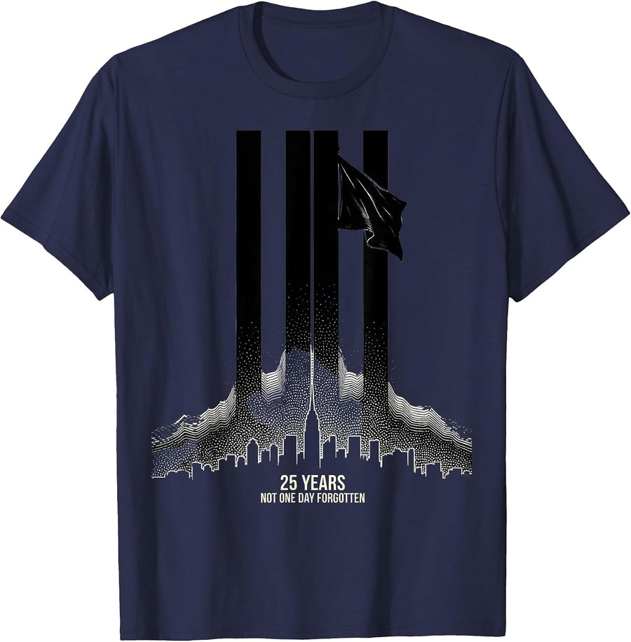 25 Years Not One Day Forgotten Memorial Day Patriotic T-Shirt - Navy Blue