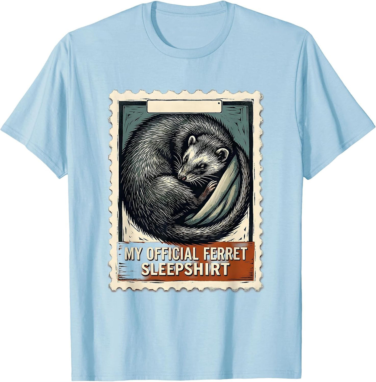 Men's My Official Ferret Sleepshirt Cute Animal Lover Pajama T-Shirt - Baby Blue