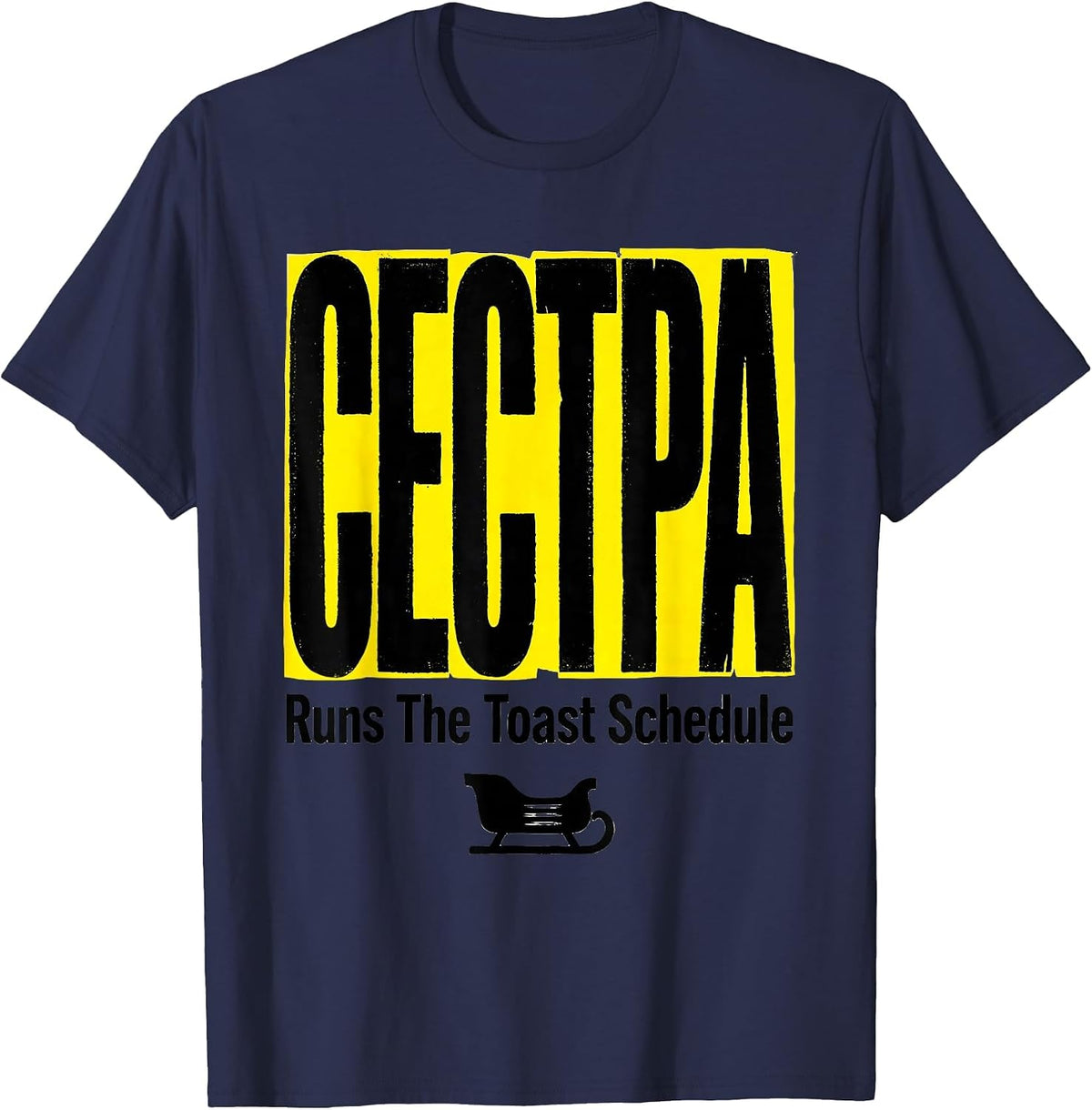 Сестра — Runs The Toast Schedule Funny Russian Heritage T-Shirt - Navy Blue