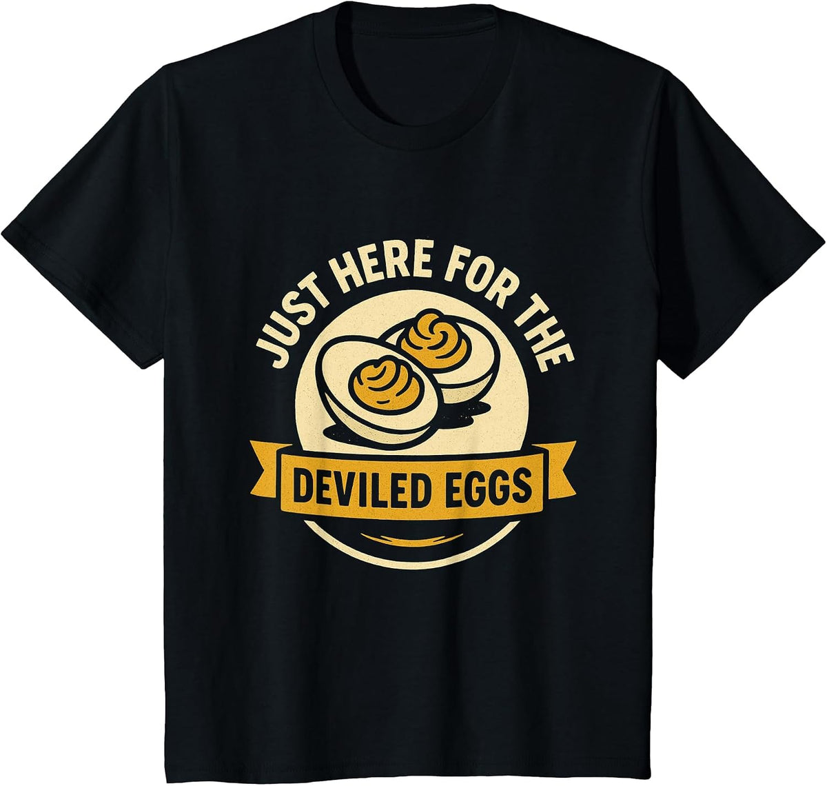 Funny Deviled Eggs Thanksgiving Food Humor T-Shirt - Black