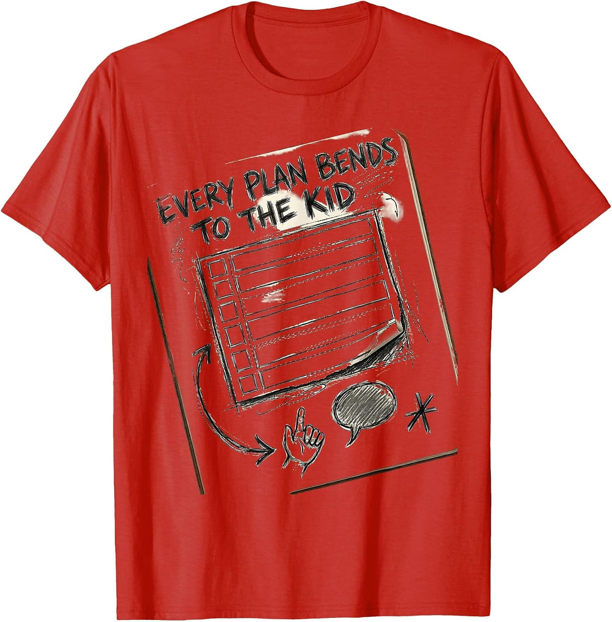 Men's Every Plan Bends To The Kid Funny Special Education Teacher T-Shirt - Red