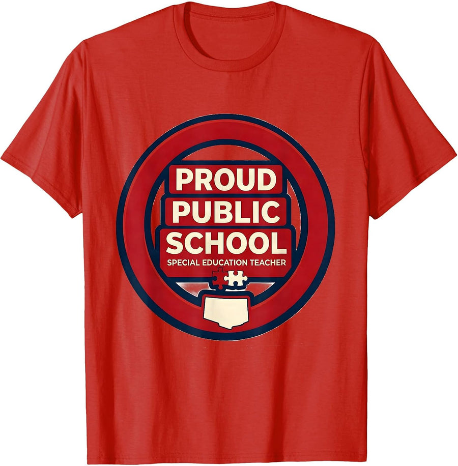 Men's Proud Public School Special Education Teacher Educator T-Shirt - Red
