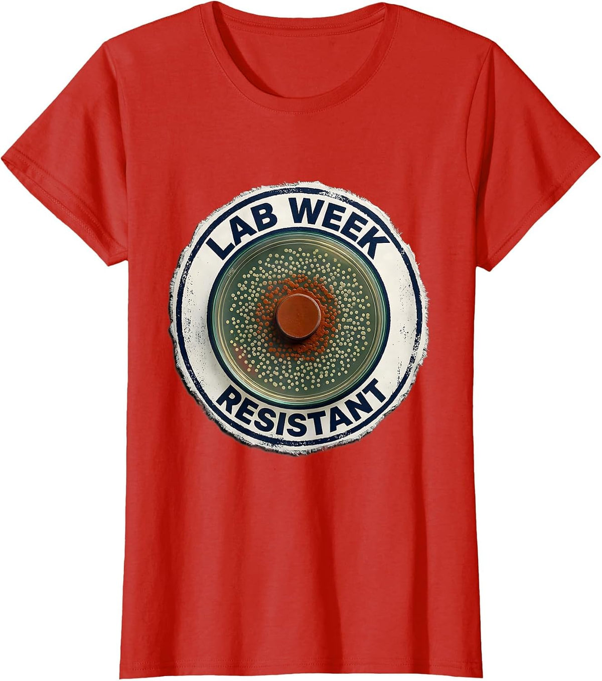 Women's Resistant-Zone Disc Lab Week Biologist Humor T-Shirt - Red