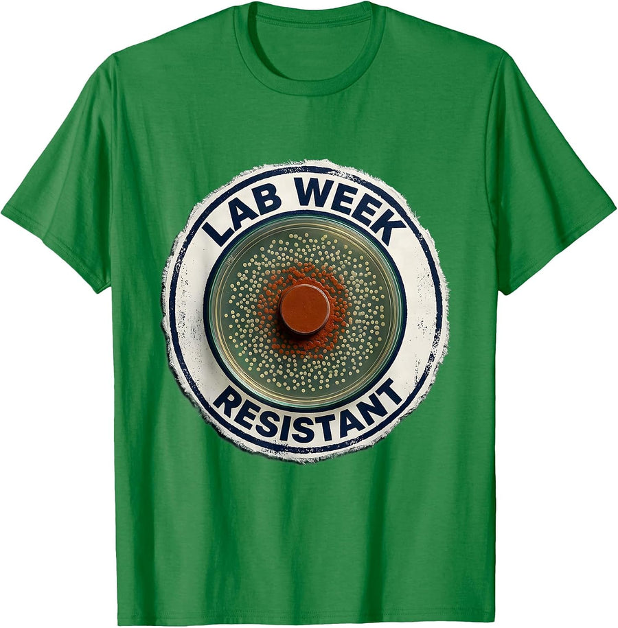 Men's Resistant-Zone Disc Lab Week Biologist Humor T-Shirt - Kelly Green