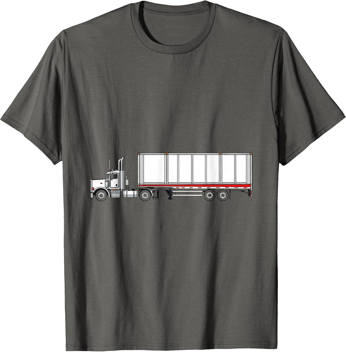 Semi Trailer Freight Cube Trucker Humor Gift T-Shirt - Asphalt Grey