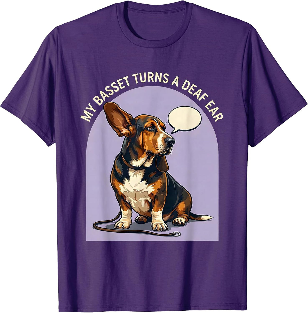 My Basset Turns A Deaf Ear Funny Basset Hound Dog Lover Gift T-Shirt - Purple