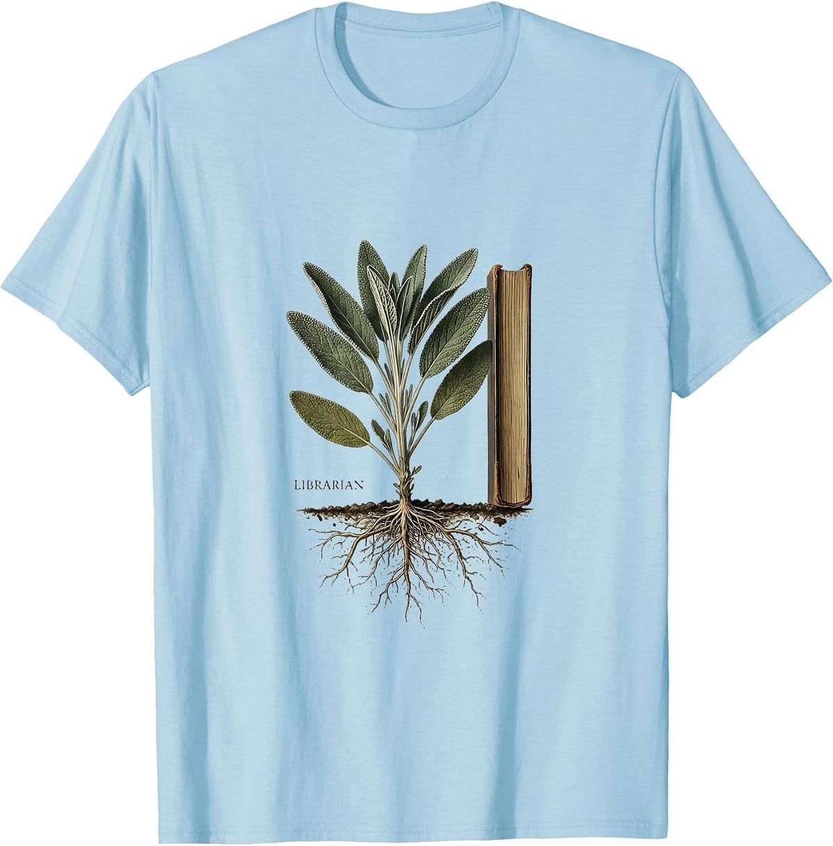 Librarian Botanical Teacher Gift School Start T-Shirt - Baby Blue