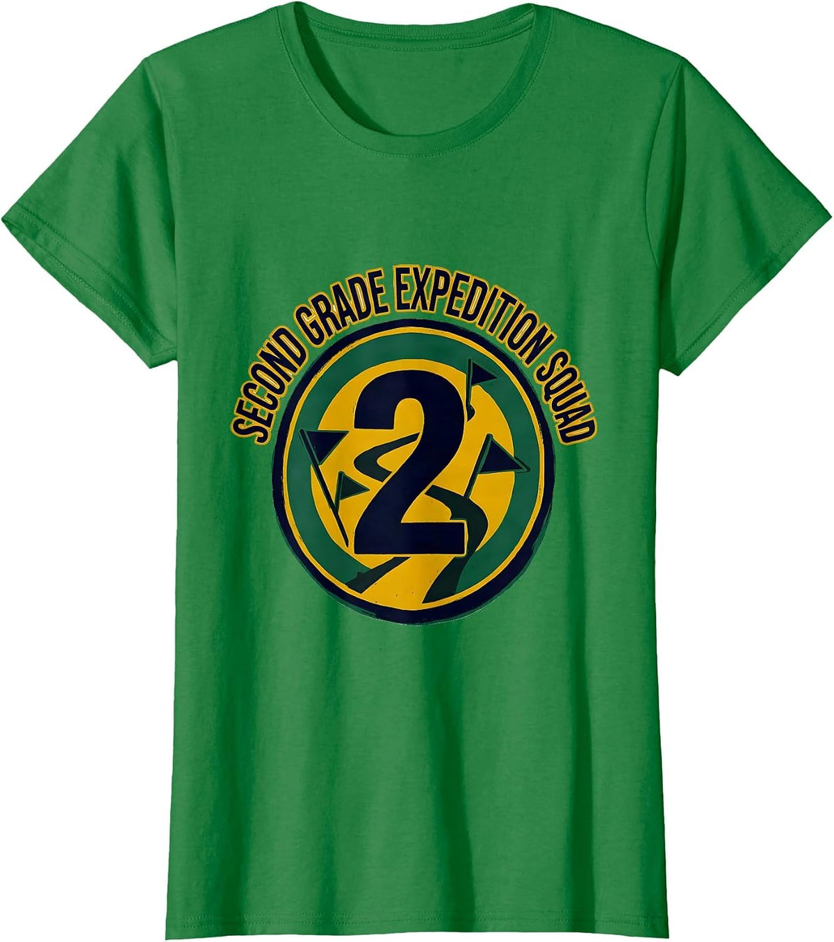 Women's Second Grade Expedition Squad Cute 2nd Grade Back To School T-Shirt - Kelly Green