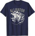 Alligator snapping Turtle, Vintage Design for Reptile Lovers T-Shirt - Navy Blue