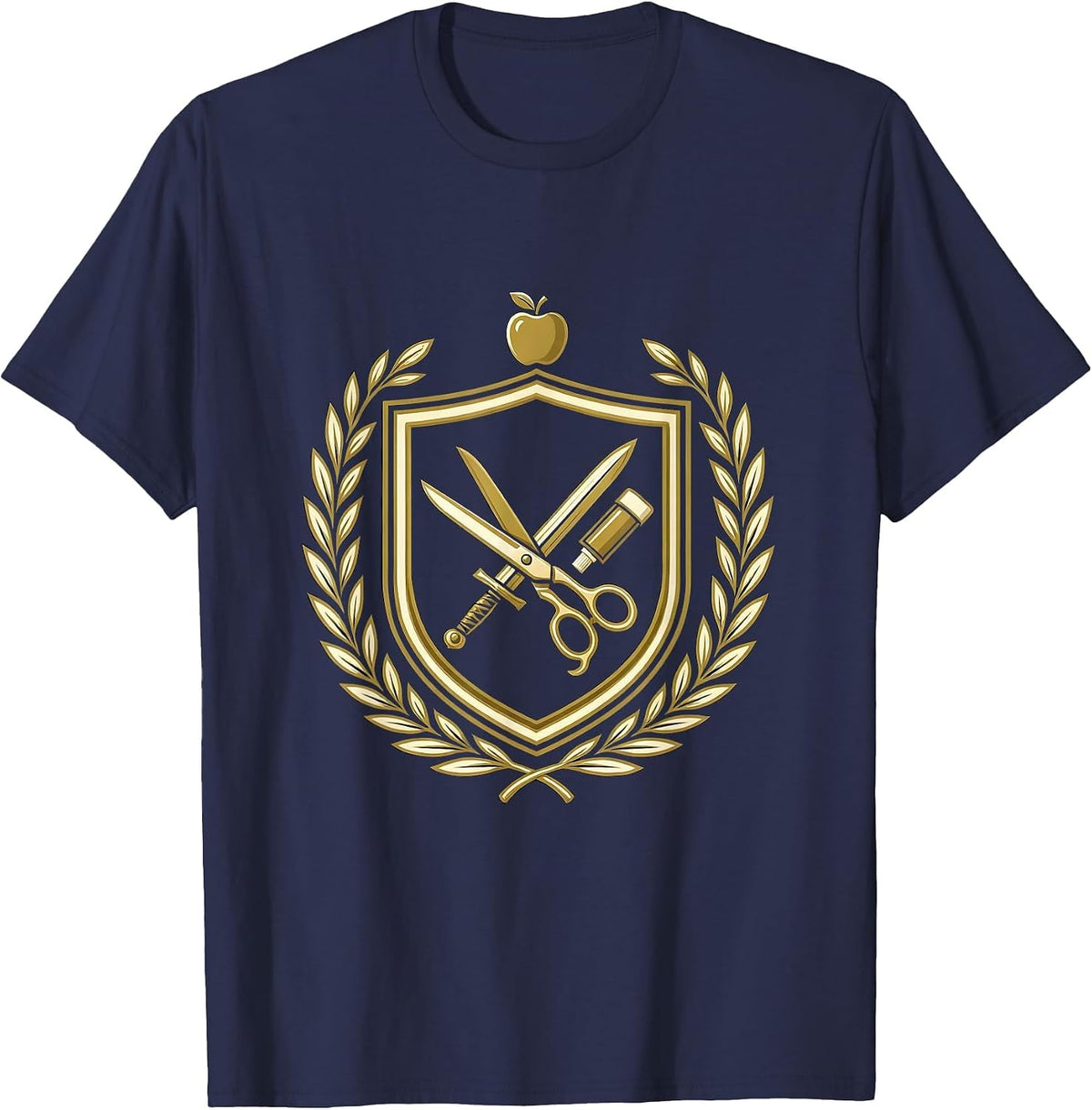 Men's 5th Grade Teacher Scissors Glue Crossed Design T-Shirt - Navy Blue