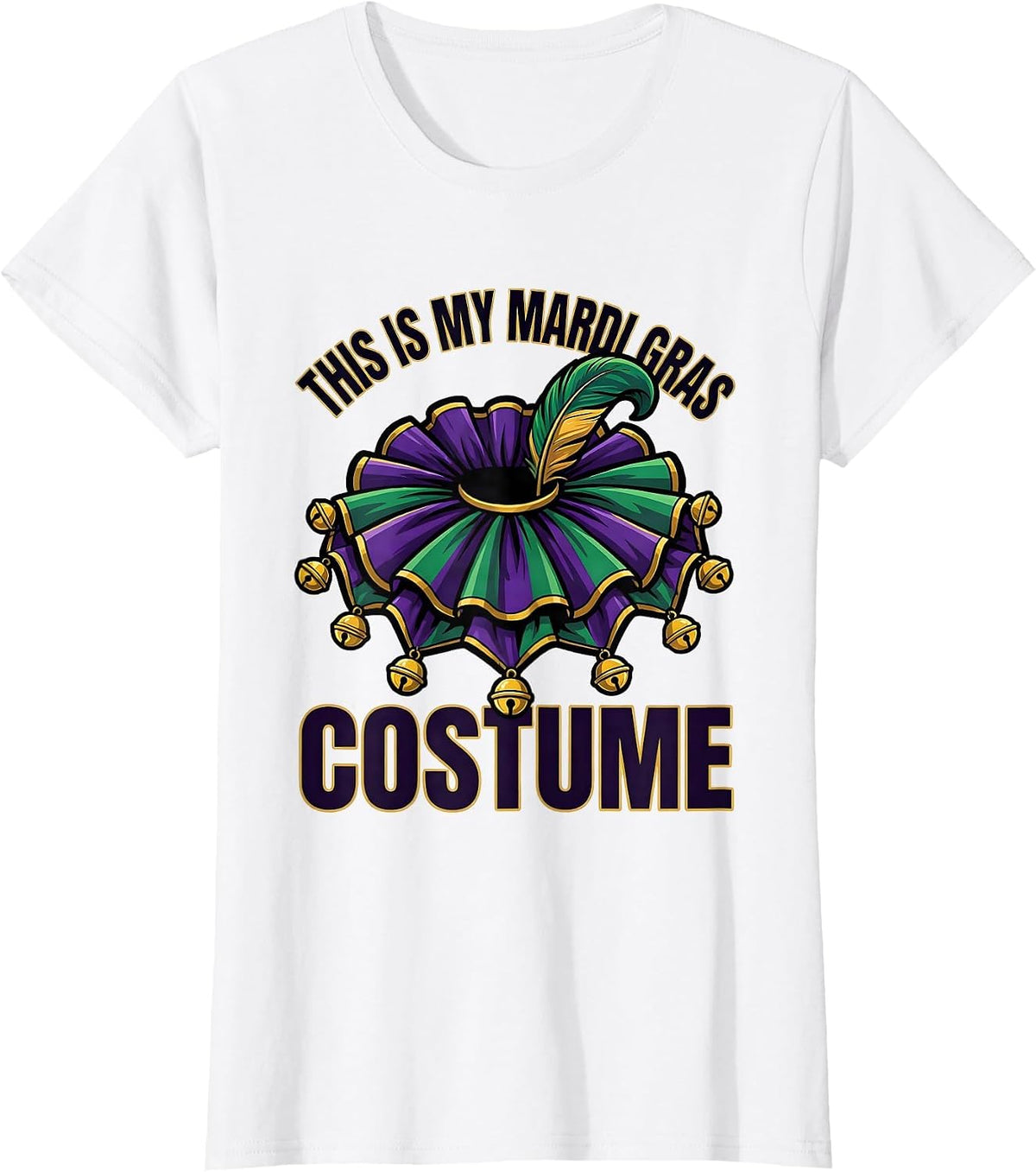 Women's This Is My Mardi Gras Costume Funny Cartoon Carnival Party T-Shirt - White