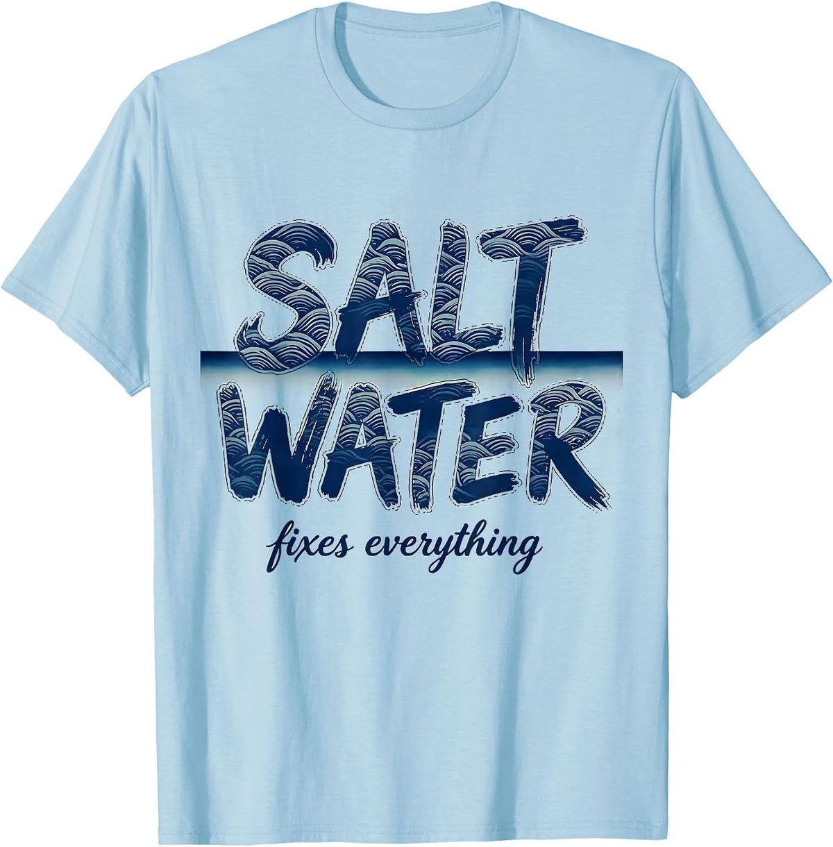 Men's Salt Water Fixes Everything Sailor Design T-Shirt - Baby Blue